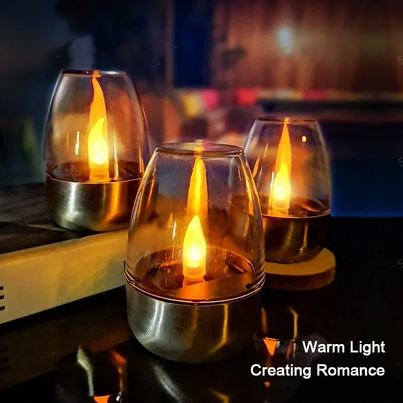 Outdoor Lighting Wedding Decor - Lampu lilin tenaga surya LED, lampu