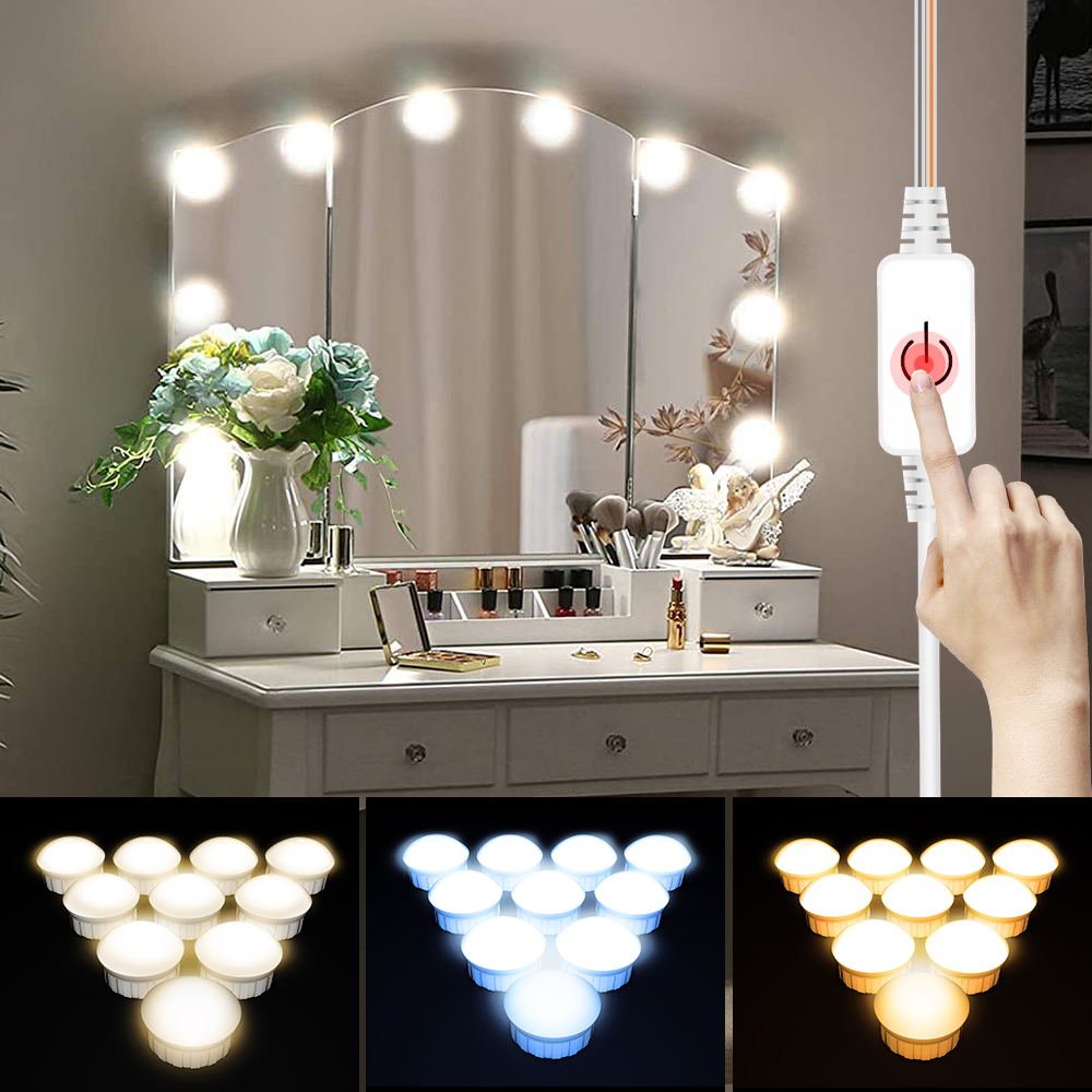 Colour Changing Bulb - Lampu Cermin LED USB untuk Meja