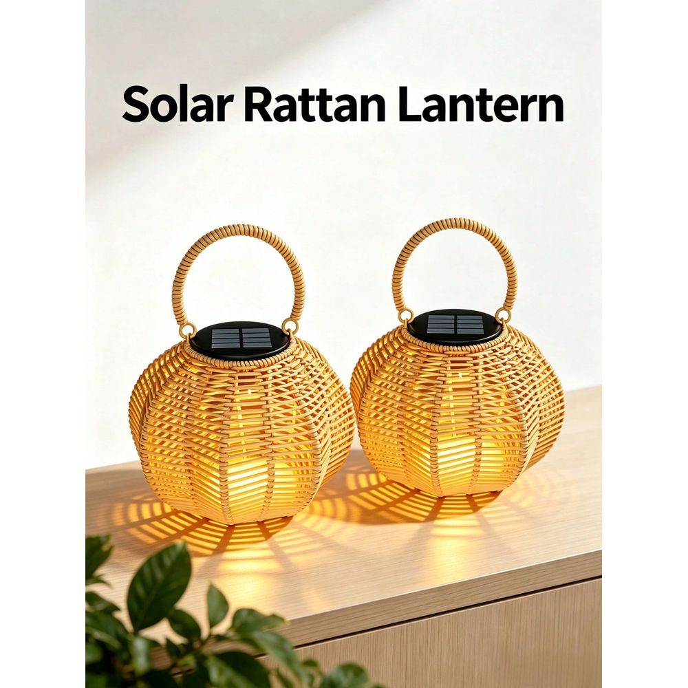 Outdoor Lighting Wedding Decor - Lampu Ambient Tenaga Surya Rotan Untuk
