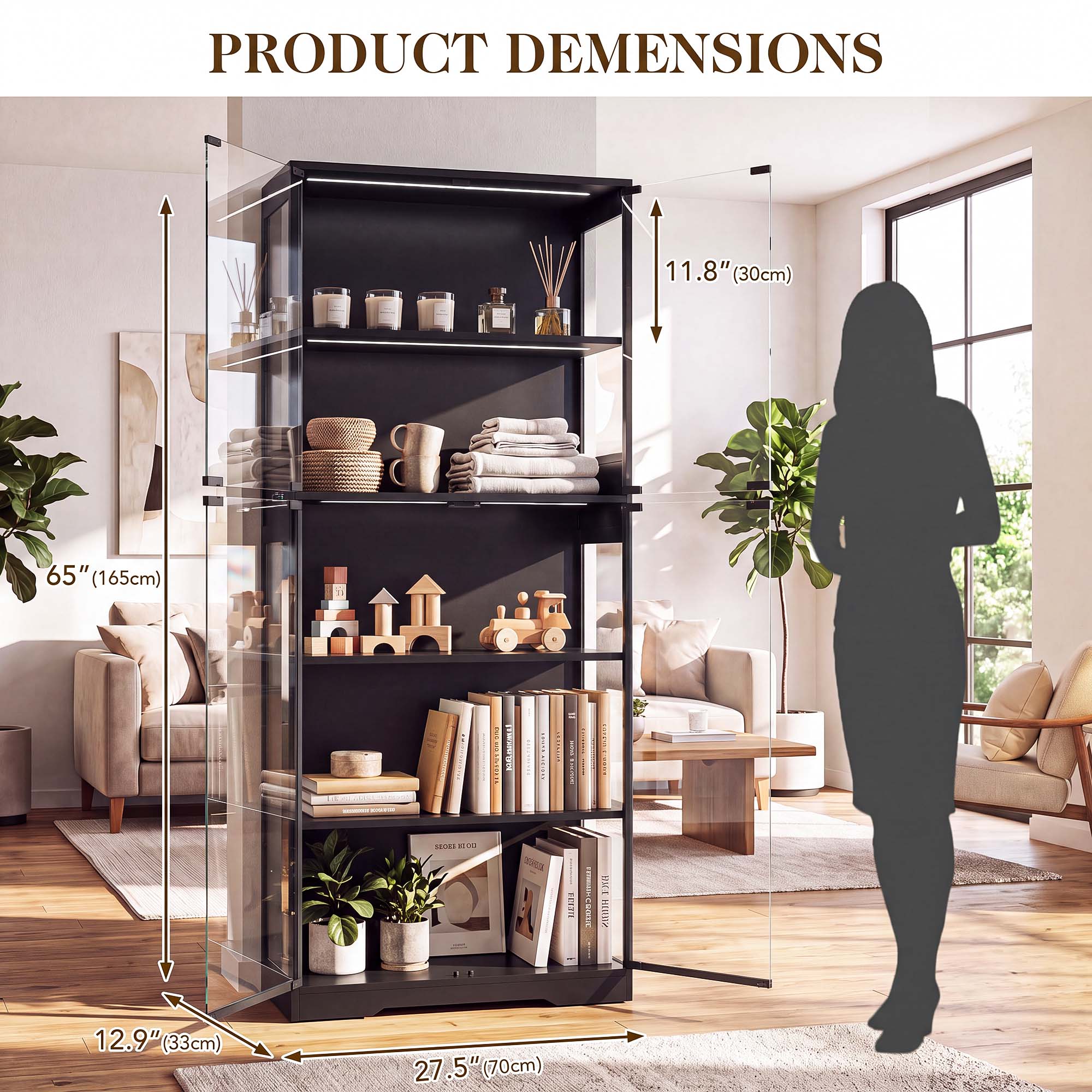 TCGBKAF Lemari Pajangan 5 Ting - Lighting & Home Decor Studio ulasan dan harga
