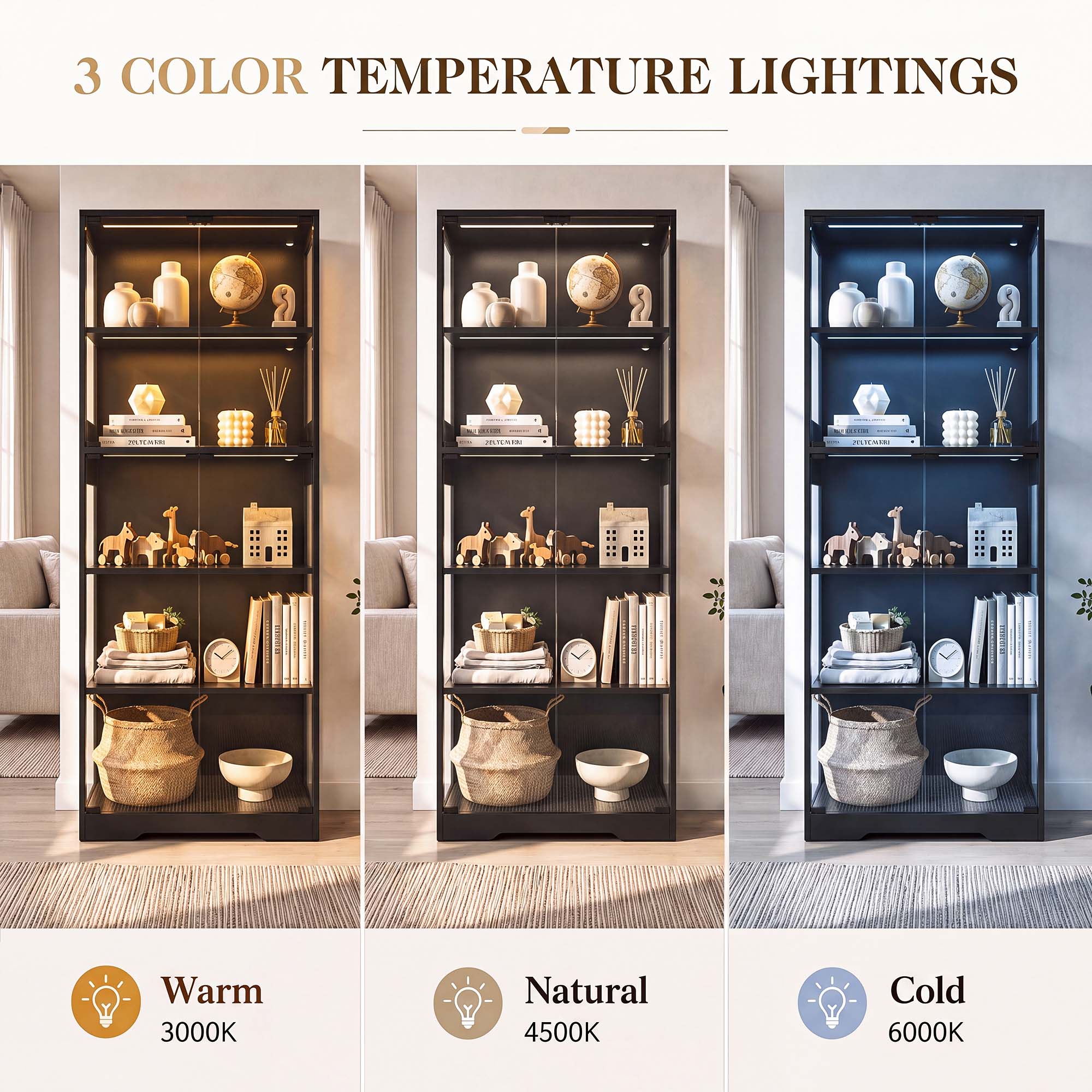 TCGBKAF Lemari Pajangan 5 Ting - Lighting & Home Decor Studio ulasan dan harga