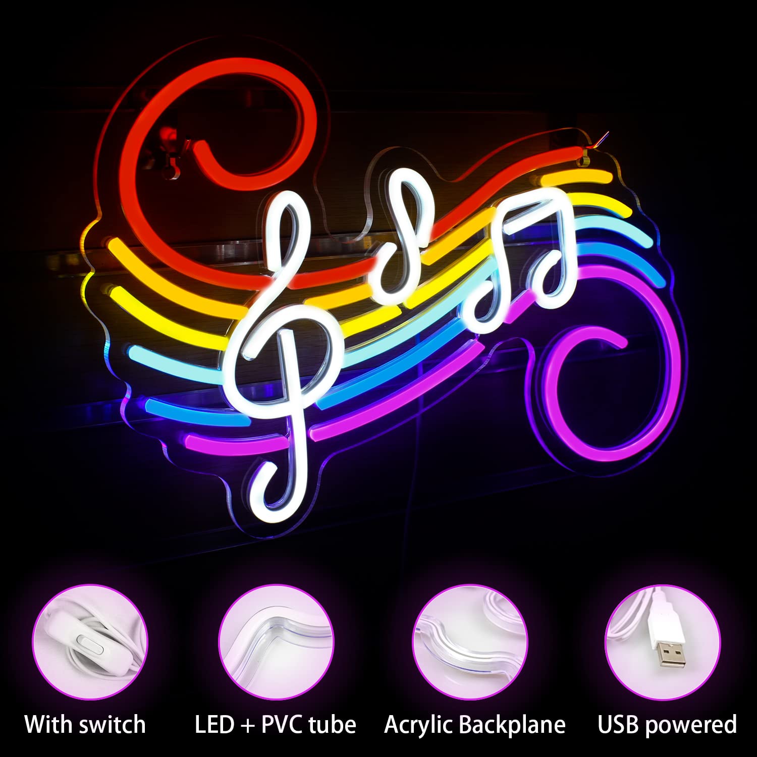 Lampu Neon Tanda Not Musik, Da - Lighting Decor For Wedding ulasan dan harga