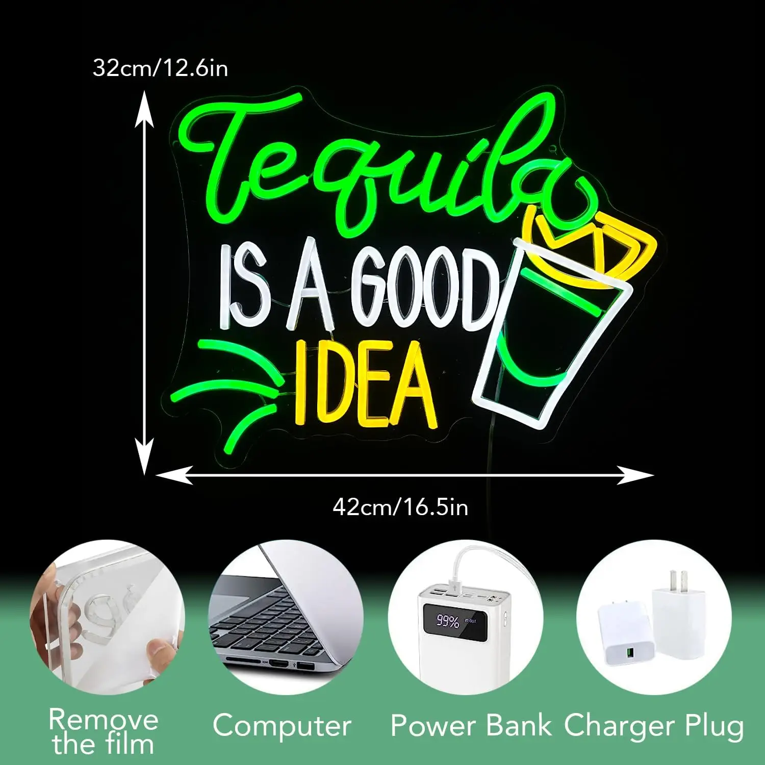Lampu Neon Tequila USB Dimmabl - Lighting Decoration Ideas For Home ulasan dan harga