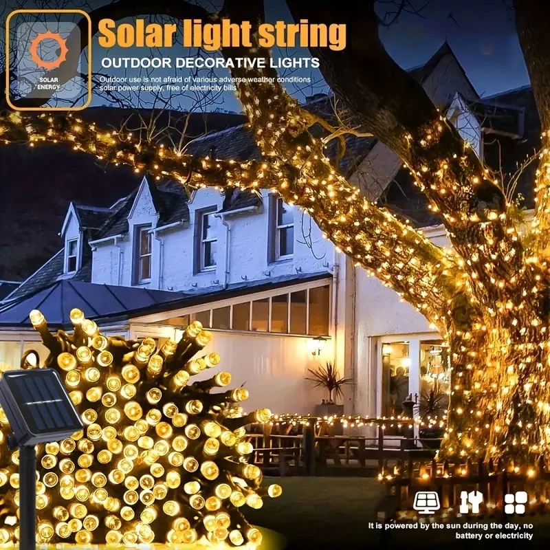 Lampu Peri Luar Ruangan Tenaga - Outdoor Lighting Wedding Decor ulasan dan harga