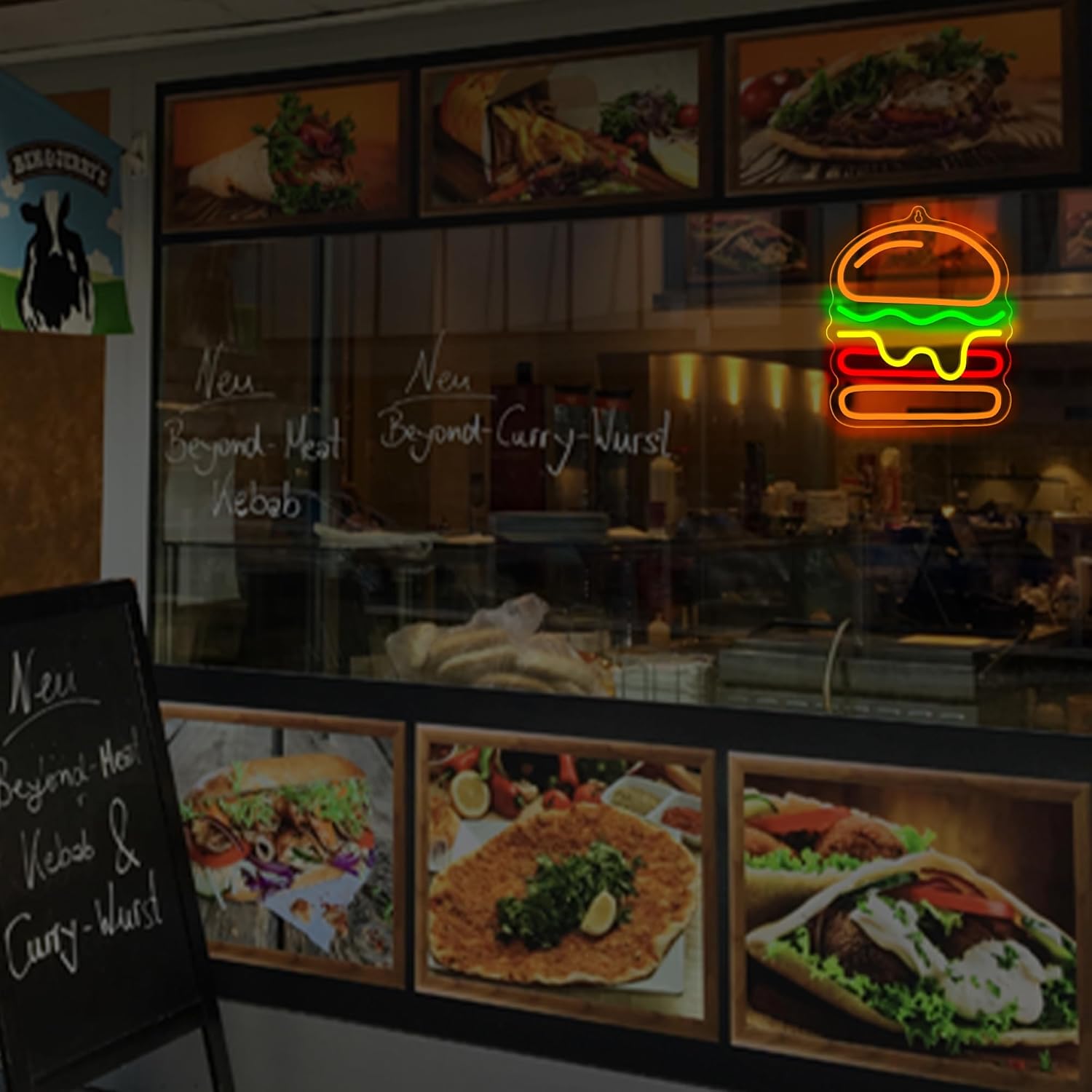 Lampu Neon Burger dengan Lampu - Lighting Decoration Ideas For Home ulasan dan harga