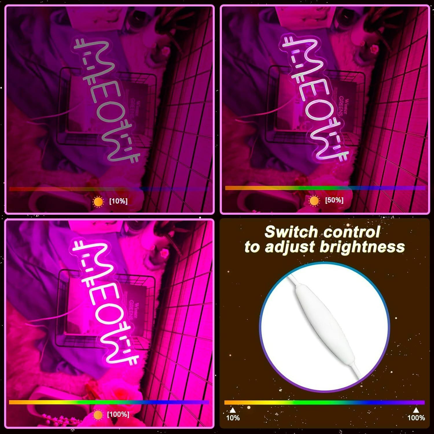 Lampu Neon LED Meow Bertenaga  - Lighting Decor Store ulasan dan harga