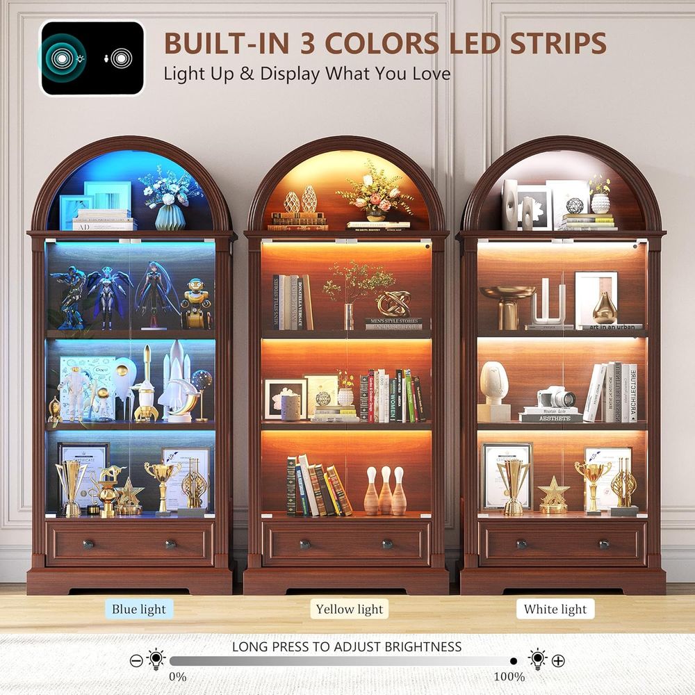 Lemari Pajangan Kaca dengan La - Lighting & Home Decor Studio ulasan dan harga