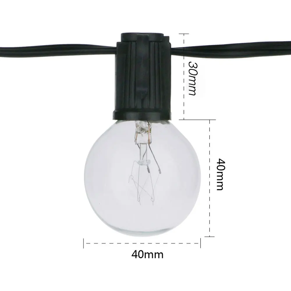 Lampu String Globe 8M G40 25 B - Outdoor Lighting Wedding Decor ulasan dan harga