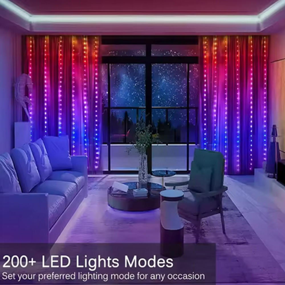 Lampu Tirai LED Pintar RGB 3M  - Outdoor Lighting Wedding Decor ulasan dan harga