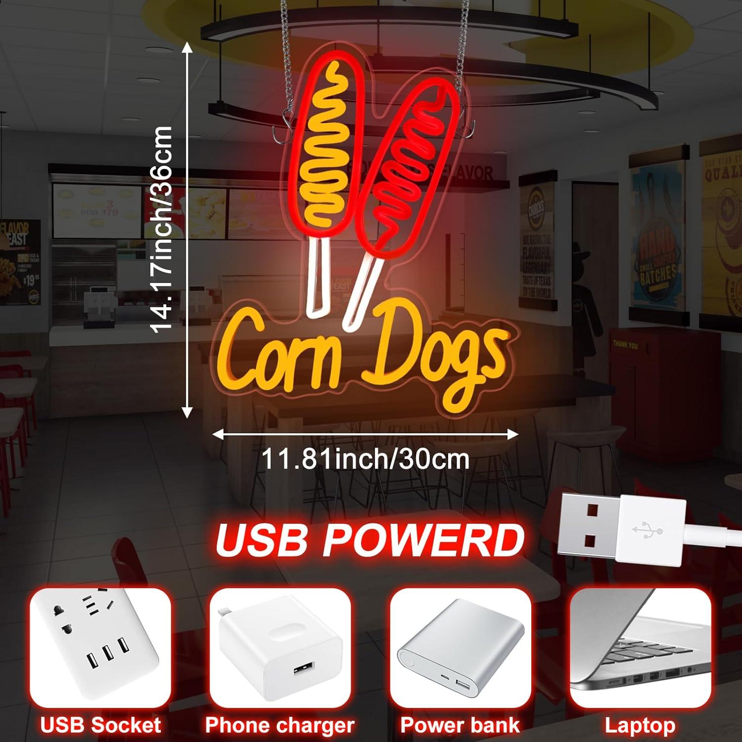 Lampu Neon LED Corn Dog USB ya - Lighting Decor For Wedding ulasan dan harga