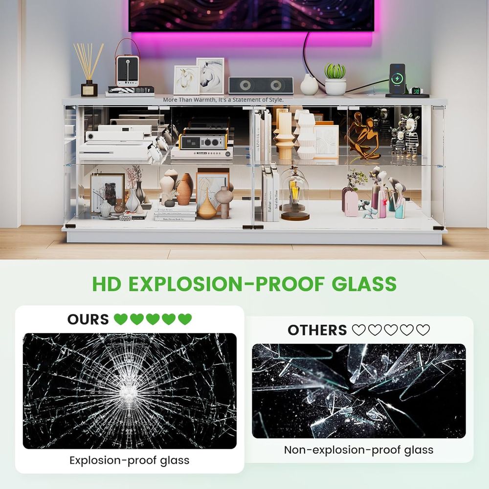 Meja TV Kaca 71 inci dengan St - Lighting & Home Decor Studio ulasan dan harga