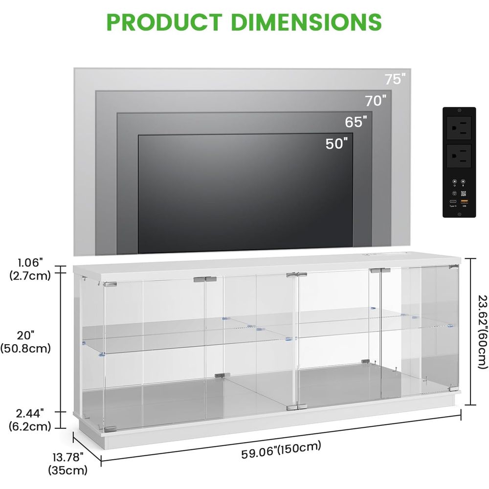 Meja TV Kaca 71 inci dengan St - Lighting & Home Decor Studio ulasan dan harga
